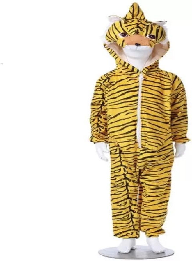 FANY Polycotton Tiger Animal Costume For Kids| Animal Dress| Party Costume For Kids (3-4 Years), Yellow - Image 1